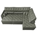 Ver imagem 4 de Sofa de Canto Retrátil e Reclinável com Molas Cama Inbox Platinum 3,00x2,36 Tecido Suede Cinza
