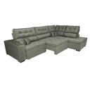 Ver imagem 2 de Sofa de Canto Retrátil e Reclinável com Molas Cama Inbox Platinum 3,00x2,36 Tecido Suede Cinza