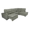 Sofa de Canto Retrátil e Reclinável com Molas Cama Inbox Platinum 3,00x2,36 Tecido Suede Cinza - 3