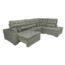 Ver imagem 3 de Sofa de Canto Retrátil e Reclinável com Molas Cama Inbox Platinum 3,00x2,36 Tecido Suede Cinza