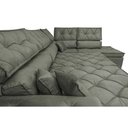 Ver imagem 5 de Sofa de Canto Retrátil e Reclinável com Molas Cama Inbox Platinum 3,00x2,36 Tecido Suede Cinza