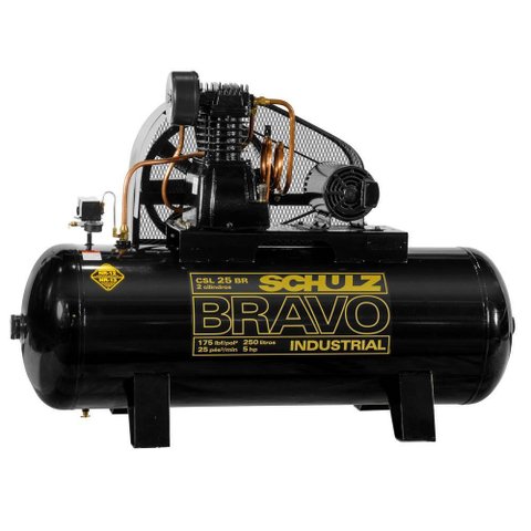 Compressor De Ar Bravo 5 Pés 50 Litros 0/380 V-Schulz-Csl5br/50