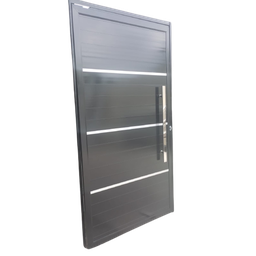 Porta de Alumínio Lambri Duplo 210x90 C/ Puxador Completa - 2