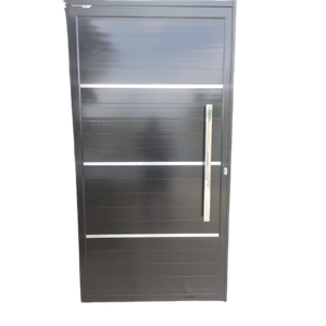 Porta de Alumínio Lambri Duplo 210x90 C/ Puxador Completa