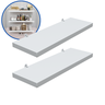 Kit 2 Prateleira Branca 30X10 + Suporte Flutuante Mdf  Organizadora Decoração Cozinha Banheiro Sala - 2