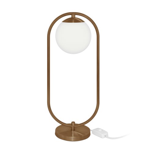 Abajur Luminaria de Mesa de Luxo Moderna Aro Orby Cobre