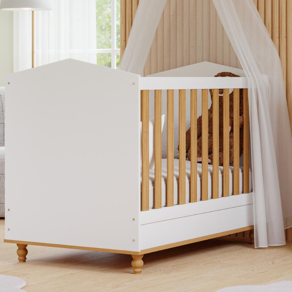 Berço Americano 100% Mdf 3 em 1 Mini Cama Montessoriana Branco - 6