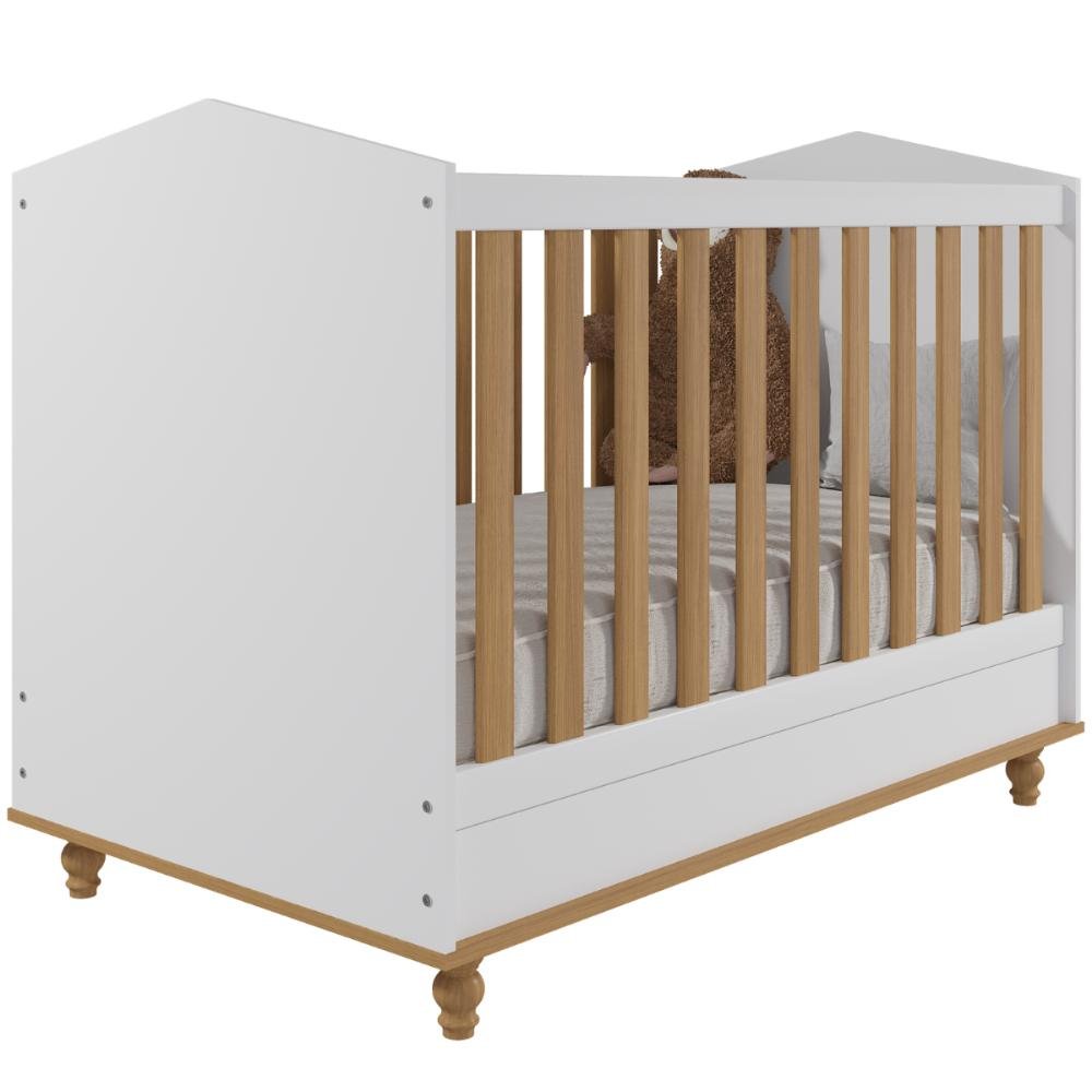 Berço Americano 100% Mdf 3 em 1 Mini Cama Montessoriana Branco