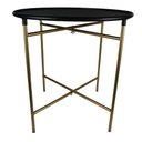 Ver imagem 1 de Mesa de Apoio em Metal Dourado e Preto 50cm Ku0007 Btc