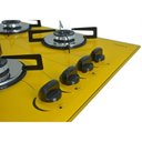 Ver imagem 3 de Cooktop Chamalar Bivolt Premium 4 Bocas Ultra Chama Vidro Temperado Marmorizado Amarelo