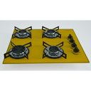 Ver imagem 2 de Cooktop Chamalar Bivolt Premium 4 Bocas Ultra Chama Vidro Temperado Marmorizado Amarelo