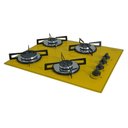Ver imagem 1 de Cooktop Chamalar Bivolt Premium 4 Bocas Ultra Chama Vidro Temperado Marmorizado Amarelo