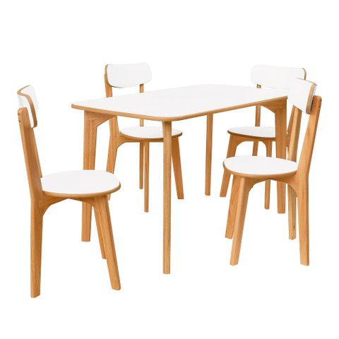 Conjunto Life Design Mesa 4 Cadeiras:Branco