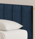 Ver imagem 2 de Cabeceira Veludo Azul Modular 60x20 P/ Cama Casal 7 Peças