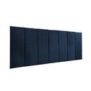 Ver imagem 3 de Cabeceira Veludo Azul Modular 60x20 P/ Cama Casal 7 Peças
