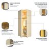Módulo Guarda-Roupa Canto Innova Reflecta 1 Porta com LED 100% MDF - 6