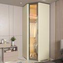 Ver imagem 7 de Módulo Guarda-Roupa Canto Innova Reflecta 1 Porta com LED 100% MDF Bege/Off White