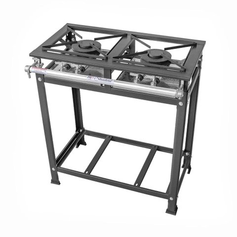 Fogão Industrial 2 Bocas Duplas Standard Baixa Pressão Grelhas Aço P5 MR Fogões