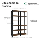 Ver imagem 5 de Estante Armário Multiuso para Escritório 118cm 10 Prateleiras Rustic/Preto Madesa