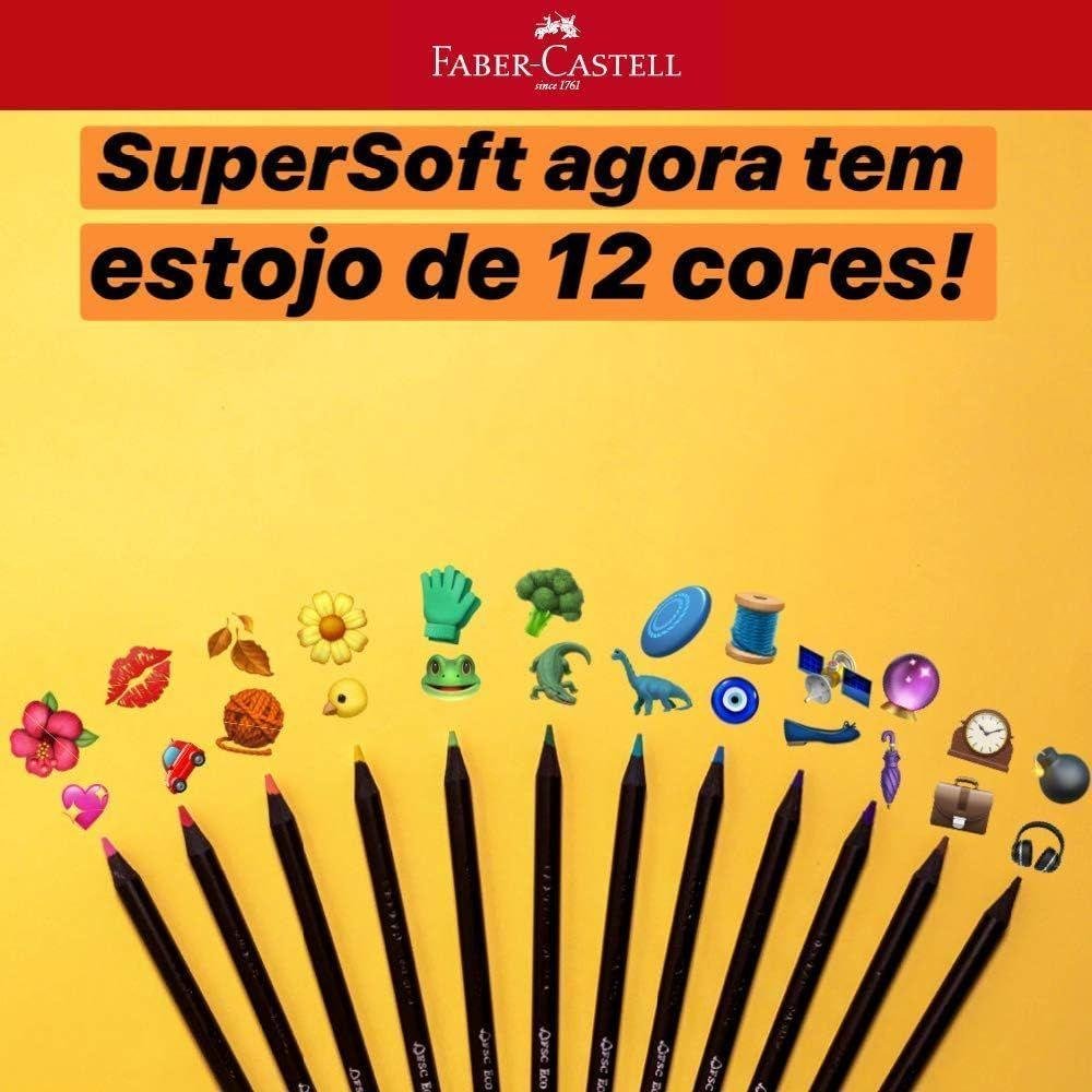 Lápis de Cor Supersoft com 12 Cores Faber-castell - 4