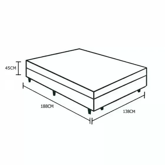 Cama Box Baú Casal Sintetico Cinza 138x188 - 3