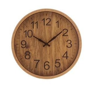 Relógio de Parede Plástico Basic Wood 25 X 3,5 Cm