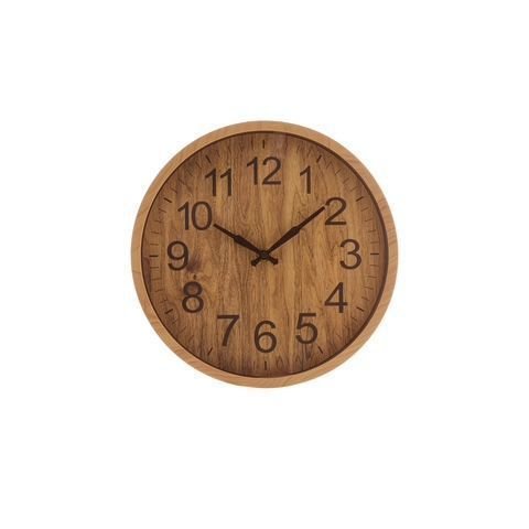 Relógio de Parede Plástico Basic Wood 25 x 3,5cm | Casa Del Grande