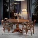 Ver imagem 4 de Mesa de Jantar Redonda 156x156cm Manchester Linz Móveis - Imbuia Glazer