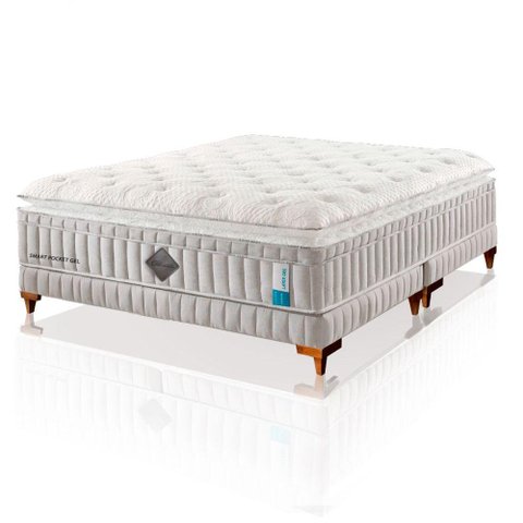 Colchão de Látex Qgel com Cobre Box Solteiro King 96x203cm