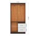 Ver imagem 3 de Guarda Roupa Solteiro Milão 4 Portas Chocolate Off White – Poquema
