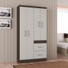 Guarda Roupa Solteiro Milão 4 Portas Chocolate Off White – Poquema - 2