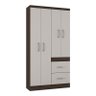 Guarda Roupa Solteiro Milão 4 Portas Chocolate Off White – Poquema - 1