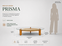 Ver imagem 2 de Mesa de Centro Prisma MDF Lamina Natural Tampo Vidro