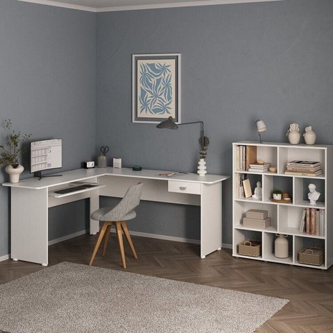 Conjunto Escrivaninha Cannes e Estante Book com Diversos Nichos