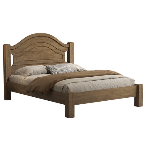 Cama 100% Mdf Isis Casal Estrado Reforçado Painel Inteiriço:castanho