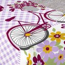 Ver imagem 2 de Colcha/Cobre-Leito Cama Solteiro Bicicleta com Flores Menina com 2 Peças