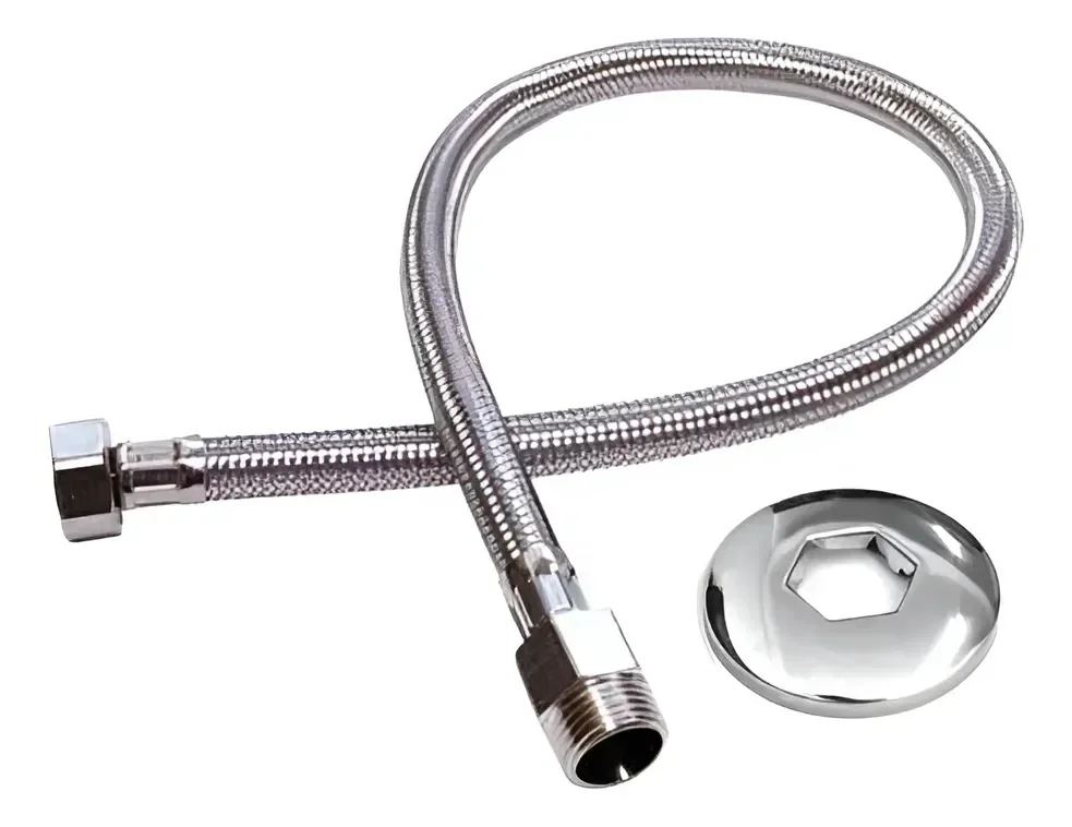 Ver imagem 1 de Shopee Lm-mm Engate Flexivel Trançado para Pia Aço Inox 40 Cm Acabamento Fosco Cor Prateado