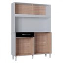 Ver imagem 3 de Cozinha Compacta Grazi 120 Cm 4 Portas 1 Gaveta Poquema Branco Preto