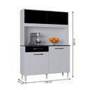 Ver imagem 2 de Cozinha Compacta Grazi 120 Cm 4 Portas 1 Gaveta Poquema Branco Preto