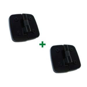 1129 - Dobradiça dupla automática v/v para porta de vidro temperado blindex Preto - 2 unidades