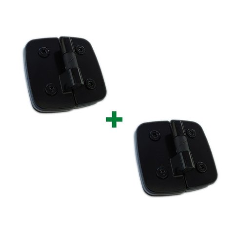 1129 - Dobradiça dupla automática v/v para porta de vidro temperado blindex Preto - 2 unidades