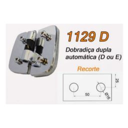 1129 - Dobradiça dupla automática v/v para porta de vidro temperado blindex Preto - 2 unidades - 3