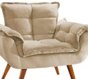 Ver imagem 2 de Kit 2 Poltronas Decorativas Sala Recepção Escritório Opala Bege