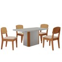 Ver imagem 2 de Mesa de Jantar Isadora 120cm Tampo Mdf Vidro com 4 Cadeiras Copper Premium