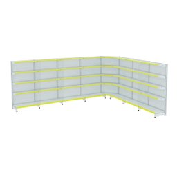 Gondola Parede 202 Amapa Fit Kit 7 Metros 1 Canto Porta Etiqueta Amarelo Amapá - 1