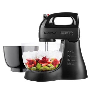 Batedeira Concept Special Edition 4 Velocidades 2 Tigelas 200W Preta 127V Cadence