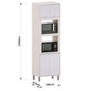 Ver imagem 4 de Paneleiro Alto Torre Dupla 70 Cm 4 Portas Atenas Cinza Cristal
