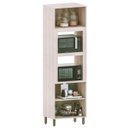 Ver imagem 2 de Paneleiro Alto Torre Dupla 70 Cm 4 Portas Atenas Cinza Cristal