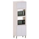 Ver imagem 1 de Paneleiro Alto Torre Dupla 70 Cm 4 Portas Atenas Cinza Cristal