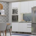 Ver imagem 3 de Paneleiro Alto Torre Dupla 70 Cm 4 Portas Atenas Cinza Cristal
